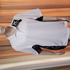 Moon Shine Camo Attitude Attire NWT Mens White Grey Camo Polo